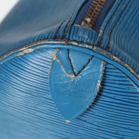 LOUIS VUITTON Epi Keepall 50 Boston Bag Blue - Picture 10 of 15